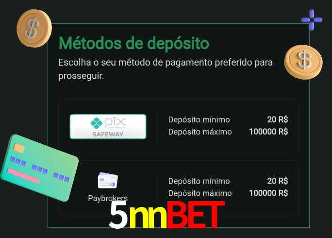 O cassino 5nnbet oferece uma grande variedade de métodos de pagamento